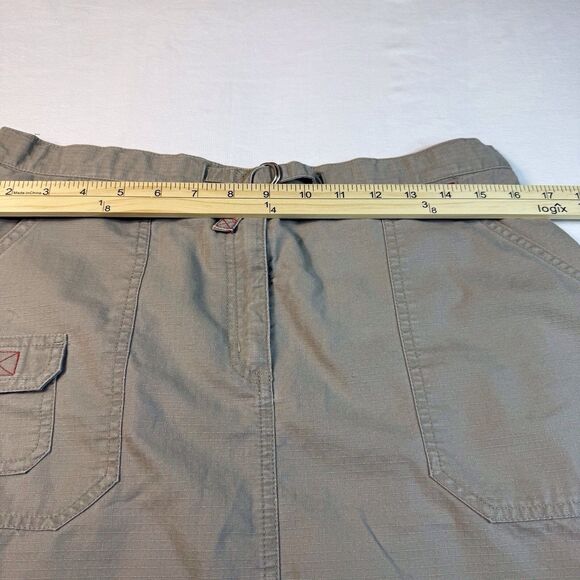 L.L. Bean Womens Skirt Sz 14 Beige Khaki Belt Pockets Outdoors Hike Coolmax - Picture 4 of 9